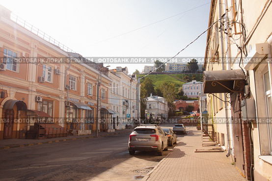 Городецкий переулок в городе Нижний Новгород, Россия, лето 2025. Редакционное фото, фотограф Юлия Киселёва / Фотобанк Лори