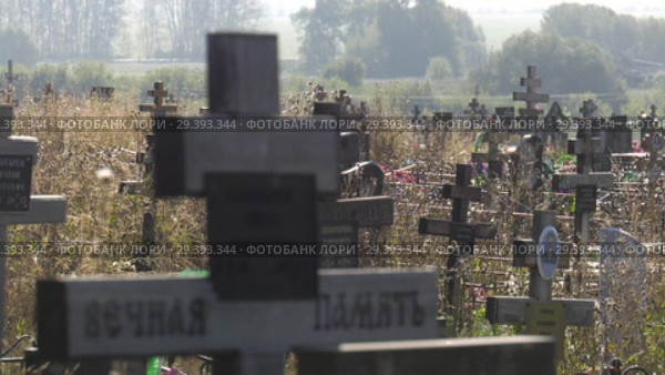 Городское кладбище. City cemetery. Muslim and Orthodox parts. (2018 год). Стоковое видео, видеограф Евгений Романов / Фотобанк Лори