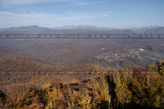Горы. Сочи. Пейзаж с горы Большой Ахун (2019 год). Стоковое фото, фотограф Илюхина Наталья / Фотобанк Лори