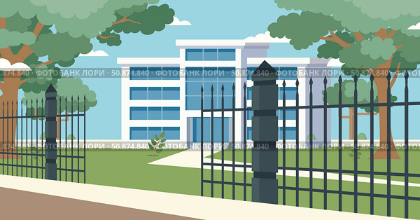 Government office building. Federal building. City hall. Courthouse. County house. Administration building. Public place. Embassy building. Law court. Municipal hall. School or Hospital. Стоковая иллюстрация, иллюстратор Игорь Сорокин / Фотобанк Лори