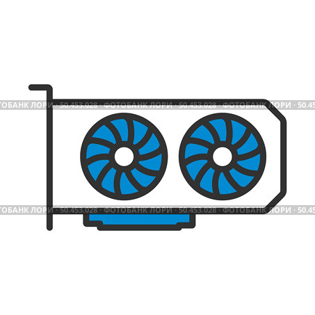 GPU Icon. Editable Bold Outline With Color Fill Design. Vector Illustration. Стоковая иллюстрация, агентство Ingram Publishing / Фотобанк Лори