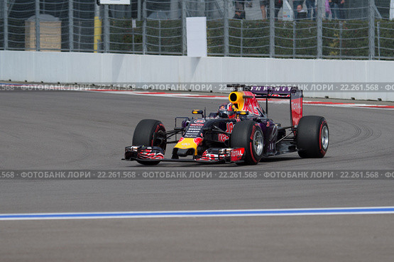 Гран-при России «Формулы 1» 2015. Квалификация. Даниил Квят. Команда Infiniti Red Bull. 2015 Russian Grand Prix Formula 1. Qualifying. Daniil Kvyat. Infiniti Red Bull Racing. Редакционное фото, фотограф Екатерина Лызлова / Фотобанк Лори
