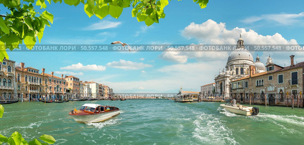 Grand Canal and Basilica Santa Maria della Salute, Venice, Italy. Стоковое фото, агентство Ingram Publishing / Фотобанк Лори