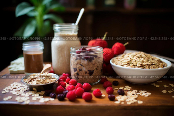 Granular Oatmeal bar. Generate Ai. Стоковое AI-изображение, AI-художник Иван Рябоконь / Фотобанк Лори