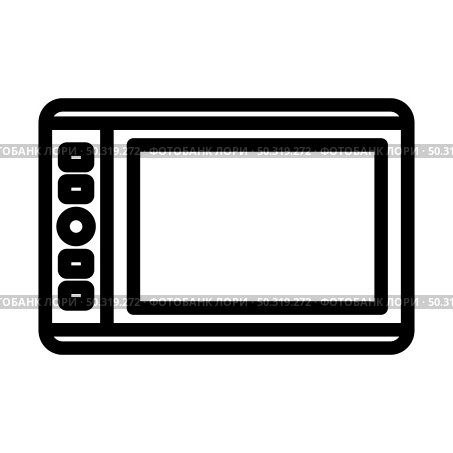 Graphic Tablet Icon. Editable Bold Outline Design. Vector Illustration. Стоковая иллюстрация, агентство Ingram Publishing / Фотобанк Лори