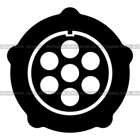 Grate for meat grinder plate mincer device for growing shallow of meat lattice with nut screw female screw pawl stop latch holder icon black color vector illustration image flat style simple. Grate for meat grinder plate mincer device for growing shallow of meat lattice with nut screw female screw pawl stop latch holder icon black color vector illustration image flat style. Стоковая иллюстрация, агентство Ingram Publishing / Фотобанк Лори