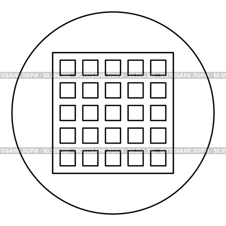 Grating grate lattice trellis net mesh BBQ grill grilling surface square shape icon in circle round black color vector illustration image outline contour line thin style simple. Grating grate lattice trellis net mesh BBQ grill grilling surface square shape icon in circle round black color vector illustration image outline contour line thin style. Стоковая иллюстрация, агентство Ingram Publishing / Фотобанк Лори