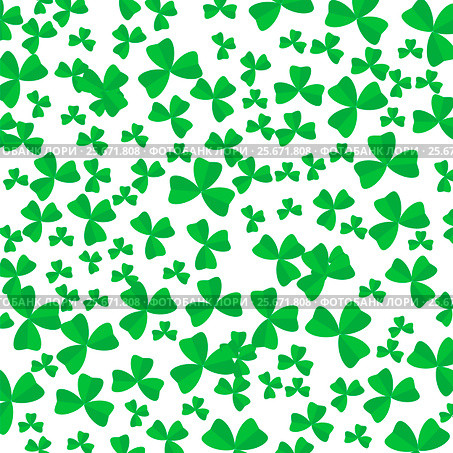 Green Cartoon Clover Leaves. Стоковая иллюстрация, иллюстратор Valerii Stoika / Фотобанк Лори