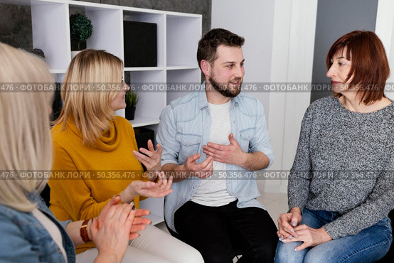 group people therapy session. Стоковое фото, агентство Ingram Publishing / Фотобанк Лори