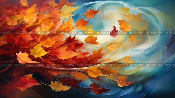 gust swirling leaves ai generated. Стоковое AI-изображение, AI-художник Vectorwin / Фотобанк Лори