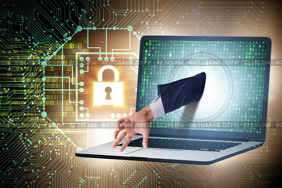 Hacker man trying to steal personal data. Стоковое фото, фотограф Elnur / Фотобанк Лори