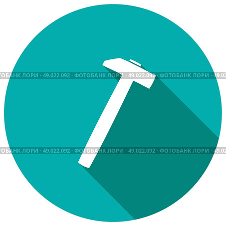 hammer icon with long shadow. Стоковая иллюстрация, агентство Ingram Publishing / Фотобанк Лори