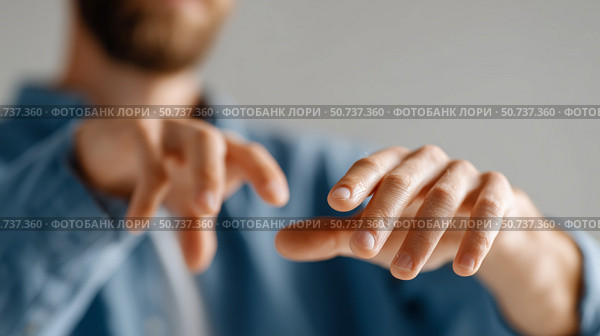 Hands positioned in a gestural expression of creativity and communication indoors. Стоковое AI-изображение, AI-художник Сергей Толмачёв / Фотобанк Лори