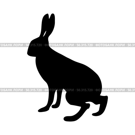 Hare silhouette. Smooth and clean lines. High detailed rabbit silhouette. Vector Illustration.. rodents silhouettes. Стоковая иллюстрация, агентство Ingram Publishing / Фотобанк Лори