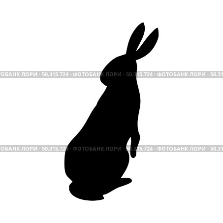 Hare silhouette. Smooth and clean lines. High detailed rabbit silhouette. Vector Illustration.. rodents silhouettes. Стоковая иллюстрация, агентство Ingram Publishing / Фотобанк Лори