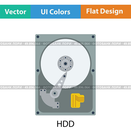 HDD icon. Flat color design. Vector illustration. Стоковая иллюстрация, агентство Ingram Publishing / Фотобанк Лори