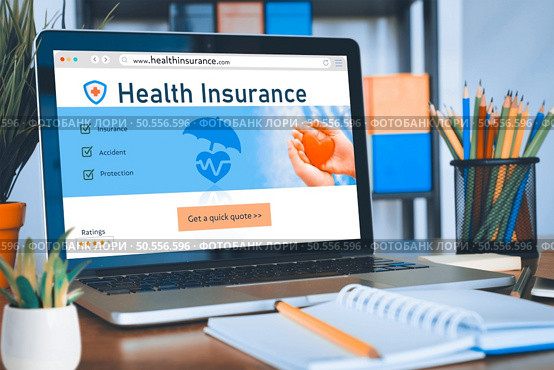 Health insurance web site modish registration system for easy form filling concept. Стоковое фото, агентство Ingram Publishing / Фотобанк Лори