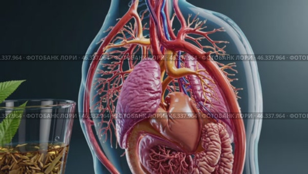 Herbal tea improving human respiratory and cardiovascular systems. Стоковое видео, видеограф Данил Руденко / Фотобанк Лори