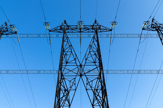 high-voltage power lines. Стоковое фото, агентство Ingram Publishing / Фотобанк Лори