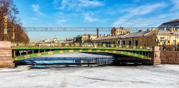 Highway Archny Panteleimonovsky bridge across the Fontanka River in St. Petersburg (2022 год). Стоковое фото, фотограф Владимир Ушаров / Фотобанк Лори
