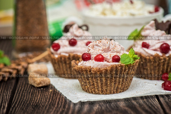 Homemade dessert from cottage cheese cream biscuit and berries. Homemade dessert from cottage cheese. Стоковое фото, агентство Ingram Publishing / Фотобанк Лори