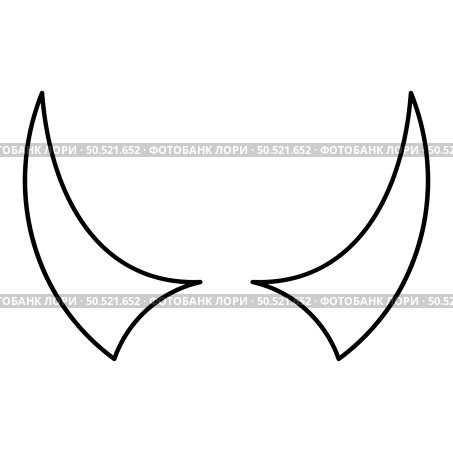 Horn of devil horns monster from hell Halloween carnival concept demon satan evil contour outline line icon black color vector illustration image thin flat style simple. Horn of devil horns monster from hell Halloween carnival concept demon satan evil contour outline line icon black color vector illustration image thin flat style. Стоковая иллюстрация, агентство Ingram Publishing / Фотобанк Лори