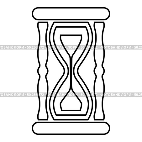 Hourglass Sand clock icon outline black color vector illustration flat style simple image. Hourglass Sand clock icon outline black color vector illustration flat style image. Стоковая иллюстрация, агентство Ingram Publishing / Фотобанк Лори