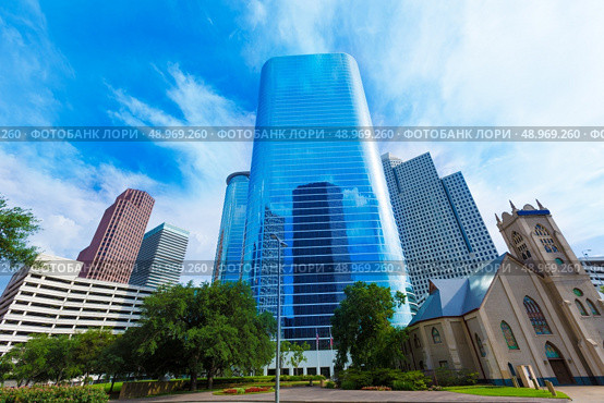 Houston downtown Smith St cityscape skyline Texas US USA. Стоковое фото, агентство Ingram Publishing / Фотобанк Лори