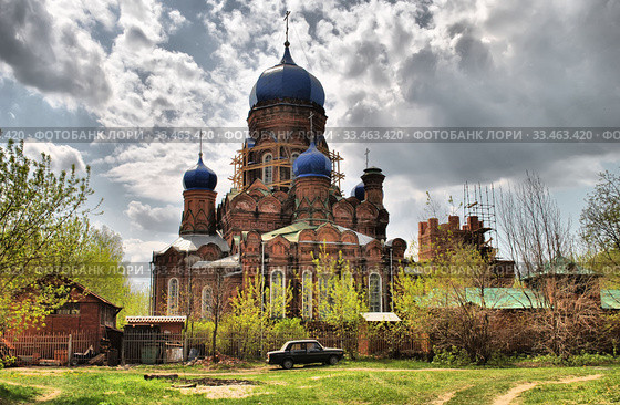 Храм Иоанна Богослова. Улица Ленина, 1а. Город Ликино-Дулёво. Орехово-Зуевский район. Московская область (2014 год). Стоковое фото, фотограф lana1501 / Фотобанк Лори