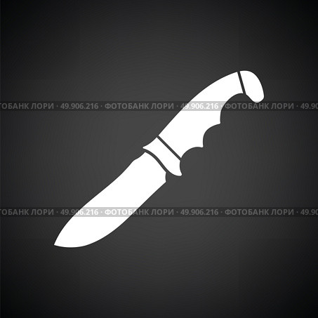 Hunting knife icon. Black background with white. Vector illustration. Стоковая иллюстрация, агентство Ingram Publishing / Фотобанк Лори