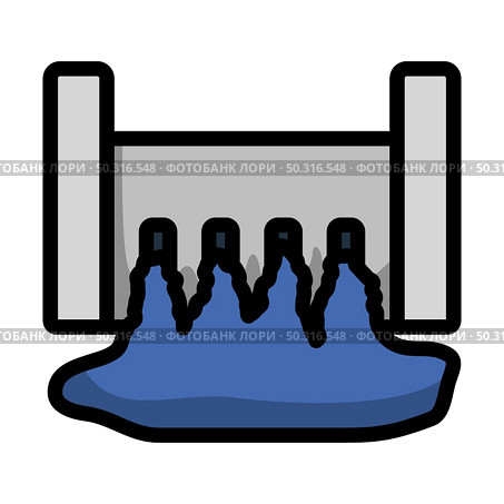 Hydro Power Station Icon. Editable Bold Outline With Color Fill Design. Vector Illustration. Стоковая иллюстрация, агентство Ingram Publishing / Фотобанк Лори