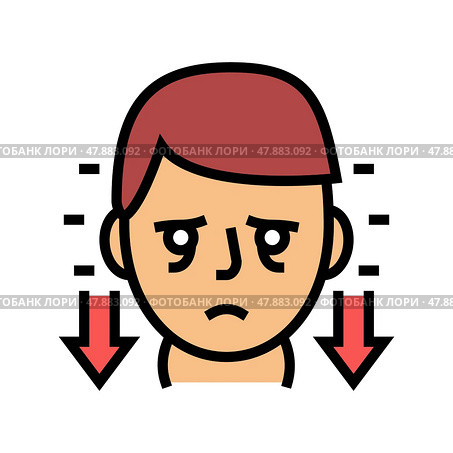 hyperthyroidism endocrinology color icon vector illustration. Стоковая иллюстрация, иллюстратор Vectorwin / Фотобанк Лори