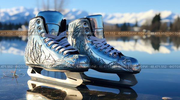 ice blue and silver winter ai generated. Стоковое AI-изображение, AI-художник Vectorwin / Фотобанк Лори