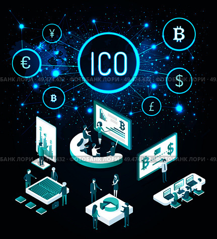 Ico start up and meeting of workers set vector. Map and global connection of countries, dollar and euro pound sterling. Screens and charts on board. Ico Start Up and Meeting of Workers Set Vector. Стоковая иллюстрация, агентство Ingram Publishing / Фотобанк Лори