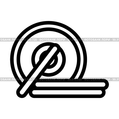 Icon Of Barbell Disks. Bold outline design with editable stroke width. Vector Illustration. Стоковая иллюстрация, агентство Ingram Publishing / Фотобанк Лори