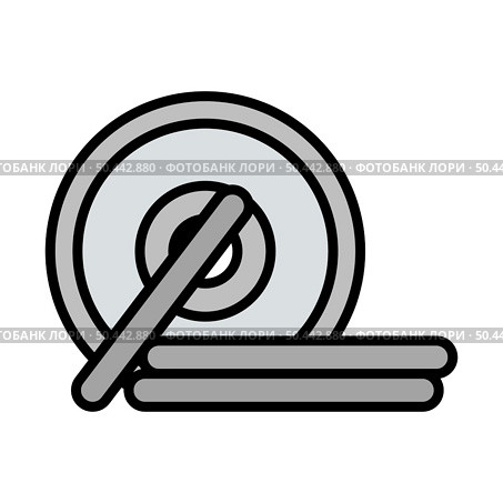 Icon Of Barbell Disks. Editable Bold Outline With Color Fill Design. Vector Illustration. Стоковая иллюстрация, агентство Ingram Publishing / Фотобанк Лори