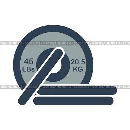 Icon Of Barbell Disks. Flat Color Design. Vector Illustration. Стоковая иллюстрация, агентство Ingram Publishing / Фотобанк Лори