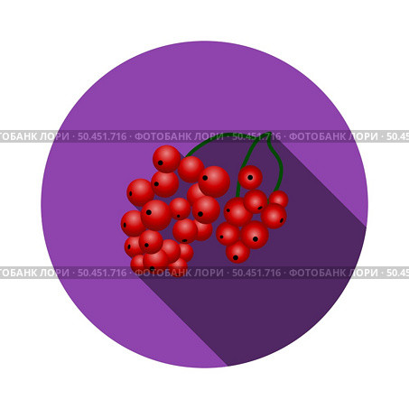Icon Of Black Currant In Ui Colors. Flat Circle Stencil Design With Long Shadow. Vector Illustration. Стоковая иллюстрация, агентство Ingram Publishing / Фотобанк Лори
