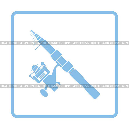 Icon of curved fishing tackle. Blue frame design. Vector illustration. Стоковая иллюстрация, агентство Ingram Publishing / Фотобанк Лори