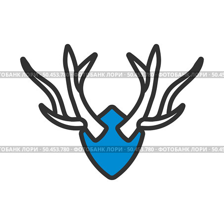 Icon Of Deer’s Antlers. Editable Bold Outline With Color Fill Design. Vector Illustration. Стоковая иллюстрация, агентство Ingram Publishing / Фотобанк Лори