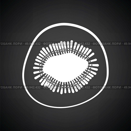 Icon of Kiwi. Black background with white. Vector illustration. Стоковое фото, агентство Ingram Publishing / Фотобанк Лори