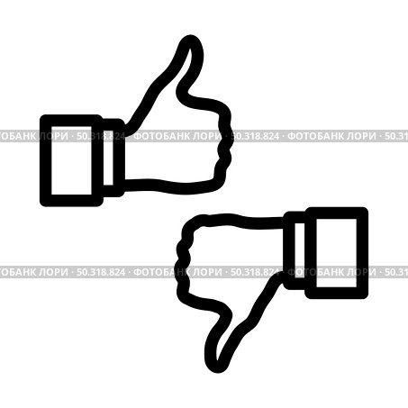 Icon Of Like And Dislike. Editable Bold Outline Design. Vector Illustration. Стоковая иллюстрация, агентство Ingram Publishing / Фотобанк Лори