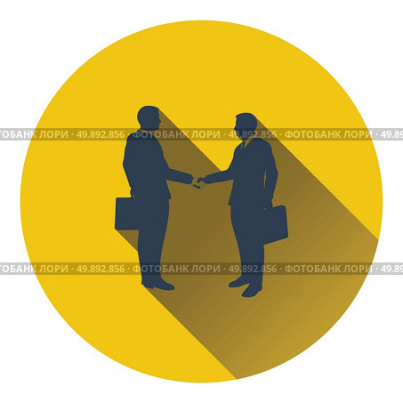 Icon of Meeting businessmen. Flat design. Vector illustration. Стоковая иллюстрация, агентство Ingram Publishing / Фотобанк Лори