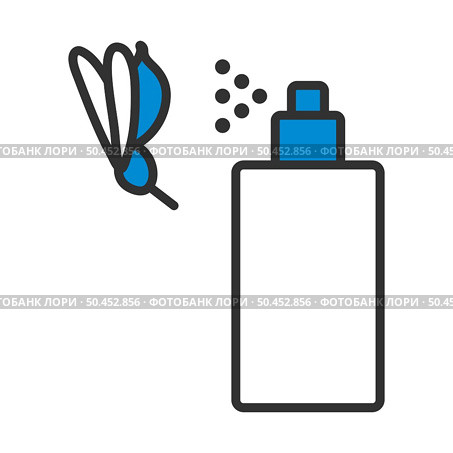 Icon Of Mosquito Spray. Editable Bold Outline With Color Fill Design. Vector Illustration. Стоковая иллюстрация, агентство Ingram Publishing / Фотобанк Лори