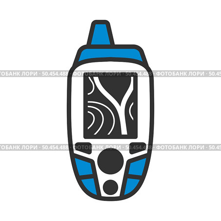 Icon Of Portable GPS Device. Editable Bold Outline With Color Fill Design. Vector Illustration. Стоковая иллюстрация, агентство Ingram Publishing / Фотобанк Лори
