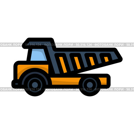 Icon Of Tipper. Editable Bold Outline With Color Fill Design. Vector Illustration. Стоковая иллюстрация, агентство Ingram Publishing / Фотобанк Лори