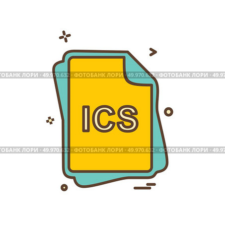 ICS file type icon design vector. Стоковая иллюстрация, агентство Ingram Publishing / Фотобанк Лори