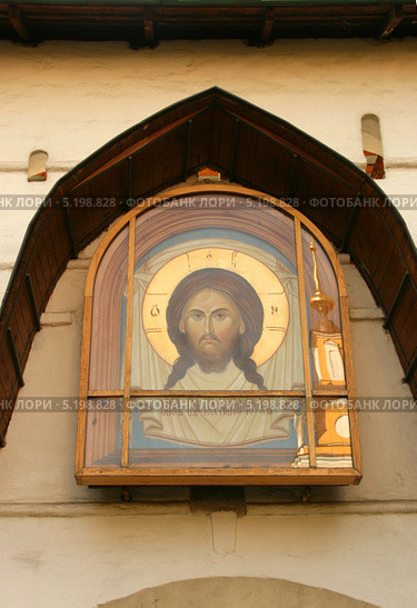 Иисус Христос. Надвратная икона, Новоспасский монастырь, Москва (2013 год). Стоковое фото, фотограф Щеголева Ольга / Фотобанк Лори