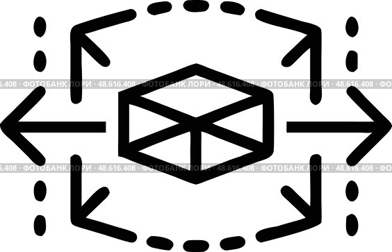 Иконка расширения или масштабирования объекта. Стоковое AI-изображение, AI-художник Ольга Невская / Фотобанк Лори