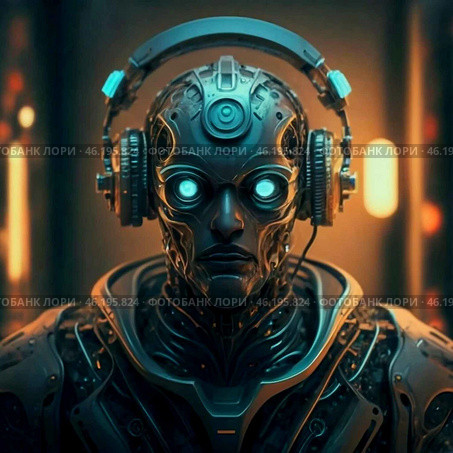 Иллюстрация киборга. Стоковое AI-изображение, AI-художник ольга скальская / Фотобанк Лори